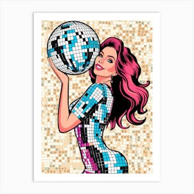 Disco Ball Girl 2 Art Print