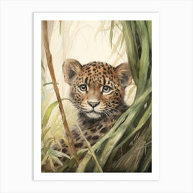 Storybook Animal Watercolour Jaguar Art Print