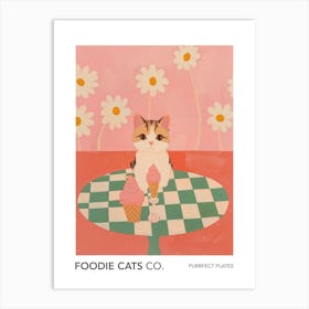 Foodie Cats Co Cat And Ice Cream 1 Art Print