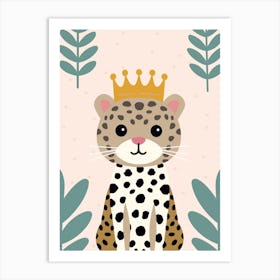 Little Leopard 2 Wearing A Crown Art Print