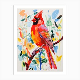 Colourful Bird Painting Cardinal 4 Art Print