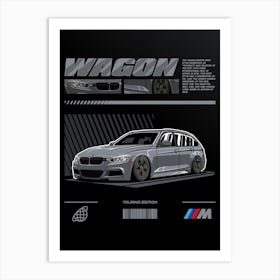 Bmw F31 Wagon Grey Art Print