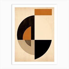 Enigma Elegance; Beige Mid Century Mystery Art Print