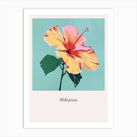 Hibiscus 4 Square Flower Illustration Poster Art Print