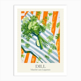 Marche Aux Legumes Dill Summer Illustration 1 Art Print
