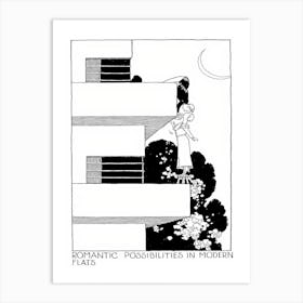 Romantic Possibilities In Modern Flats, William Heath Robinson Art Print