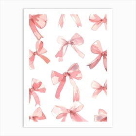 Pink Bows 1 Art Print