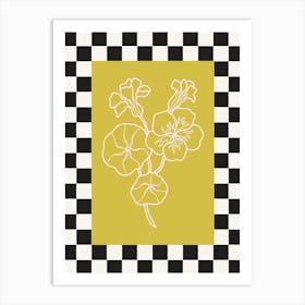 Modern Checkered Flower Poster  6 Art Print