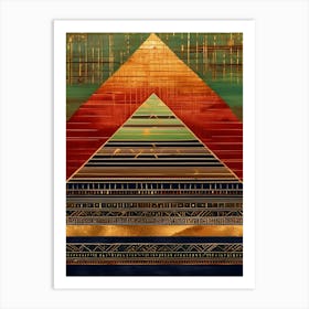 Gold Threaded Egyptian Pyramid Art Print