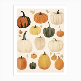 Vintage Style Pumpkin Drawing 2 Art Print