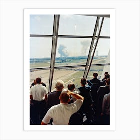 Personnel Within The Launch Control Center Watch The Apollo 11 Liftoff From Launch Complex 39a At The Start Of The Historic Lunar Landing Mission Art Print