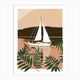 Sailboat On The Lake 7 Art Print