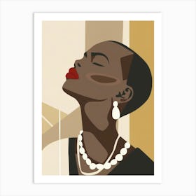 African Woman With Pearls Art Print