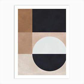 Geometric harmony in brown 1 Art Print