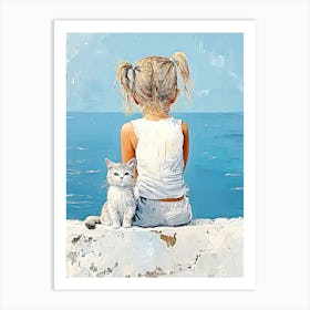 Baby And Cat (2) Art Print