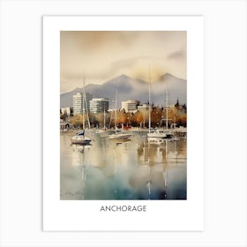 Anchorage Watercolor 1 Travel Poster Art Print