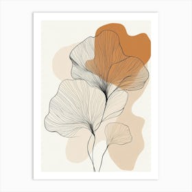 Abstract Ginkgo Leaves Art Print