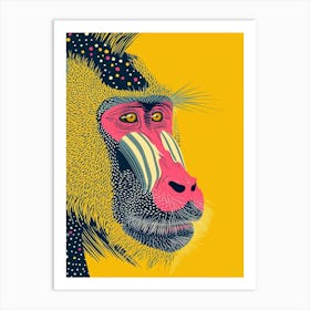 Yellow Mandrill 3 Art Print