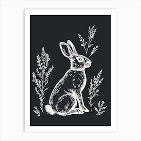 Rex Rabbit Minimalist Illustration 1 Art Print