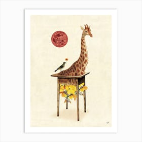 Giraffe table Art Print