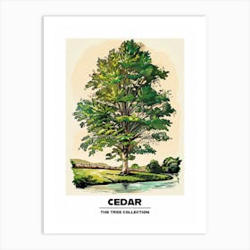 Cedar Tree Storybook Illustration 2 Poster Art Print