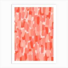 Brush Stroke Abstract Peach Orange Art Print