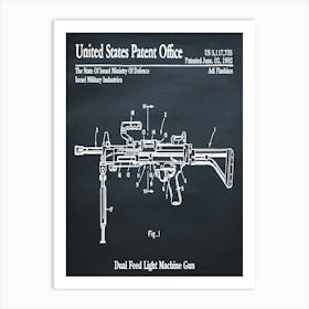 1992 Israeli Dual Feed Light Machine Gun Art Print