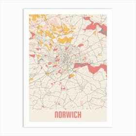 Norwich Map Poster Art Print