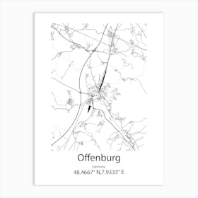 Offenburg,Germany Minimalist Map Art Print