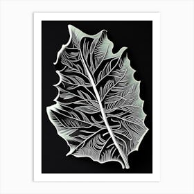 Lime Leaf Linocut 3 Art Print