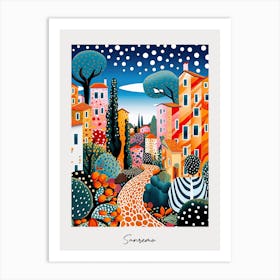 Poster Of Sanremo, Italy, Illustration In The Style Of Pop Art 2 Art Print