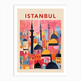 Istanbul Turkey Fauvist Travel Poster Art Print
