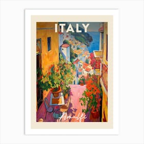 Amalfi Coast Italy 4 Fauvist Painting  Travel Poster Art Print