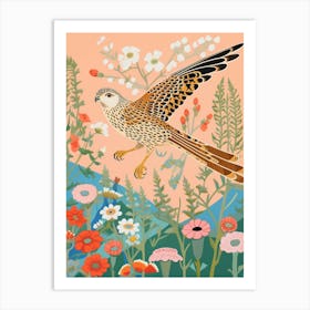 Maximalist Bird Painting American Kestrel 1 Art Print