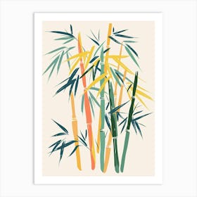 Bamboo Plant Minimalist Illustration 1 Art Print