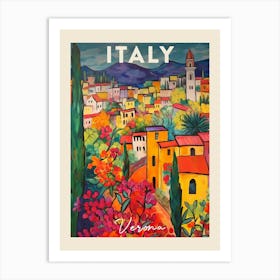 Verona Italy 2 Fauvist Painting Travel Poster Art Print