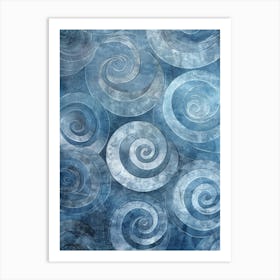 Spirals In Blue Art Print