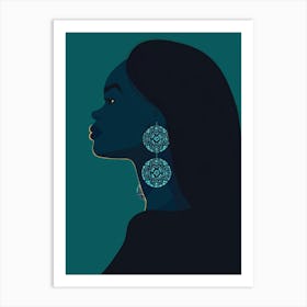 Portrait Of A Woman With Earrings 1 Art Print