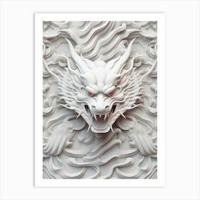 3d Dragon Head Art Print