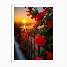 Sunset Roses 2 Art Print