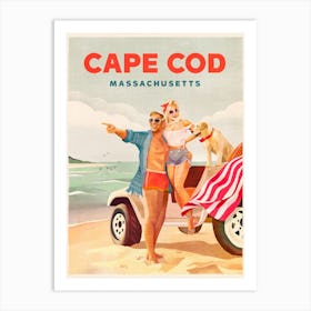 Vintage Travel Cape Cod Massachusetts Art Print