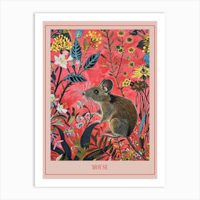 Floral Animal Painting Mouse 3 Poster Art Print