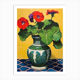 Flowers In A Vase Still Life Painting Petunia 3 Art Print