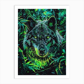 Wolf In The Jungle 6 Art Print