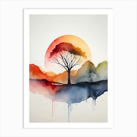 Watercolor Of A Tree 6 Art Print