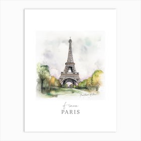 France, Paris Storybook 9 Travel Poster Watercolour Art Print