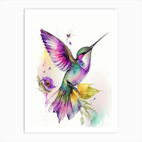 Berylline Hummingbird Cute Neon 3 Art Print