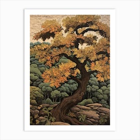 Black Walnut 1 Vintage Autumn Tree Print  Art Print