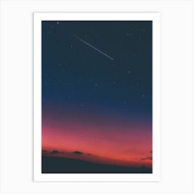 Shooting Star In A Red Sky Art Print