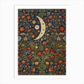 William Morris Moon And Flowers 30 Art Print